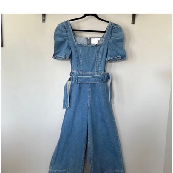 C/MEO Collective Denim Wide Leg Out of Sight Jumpsuit size 4 - Picture 3 of 5